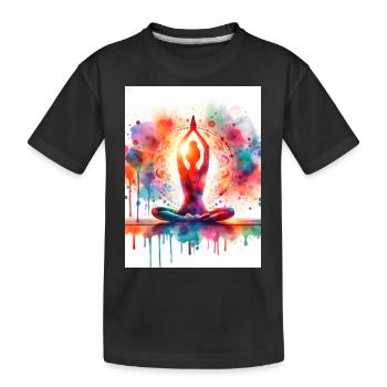 Yoga Exercise - Kids' Premium Organic T-Shirt - black - Front
