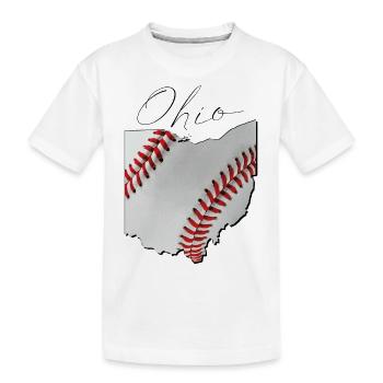 Ohio (United States) | real baseball | Map Script - Kids' Premium Organic T-Shirt - white - Front