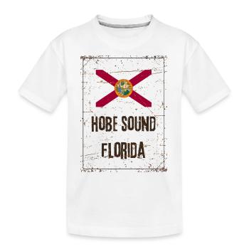 Hobe Sound Flagge des Bundesstaates Florida - Kinder Premium Bio T-Shirt - Weiß - Vorne