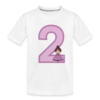 Zahl 2 - Kinder Premium Bio T-Shirt - Weiß - Vorne