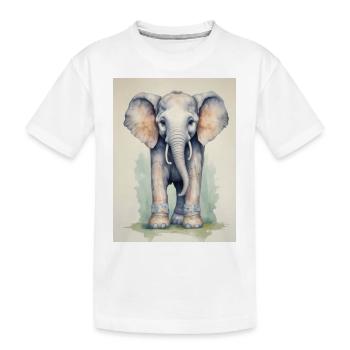 Éléphant aux bottes colorées - T-shirt bio Premium Enfant - blanc - Devant