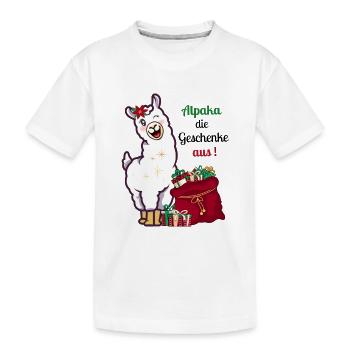 Alpaca the presents! - Kids' Premium Organic T-Shirt - white - Front