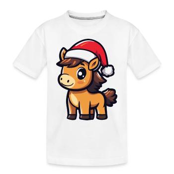 Cheval Noël - T-shirt bio Premium Enfant - blanc - Devant