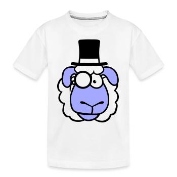 mouton M. Gentleman chapeau haut de forme Monocle lunettes - T-shirt bio Premium Enfant - blanc - Devant