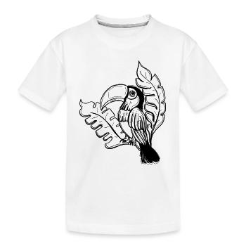 Toucan à feuilles - T-shirt bio Premium Enfant - blanc - Devant