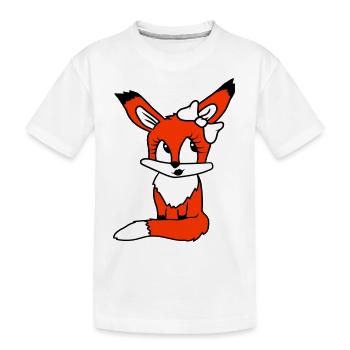 Fox Female Girl Pretty Bow Woman Beautiful - Kids' Premium Organic T-Shirt - white - Front