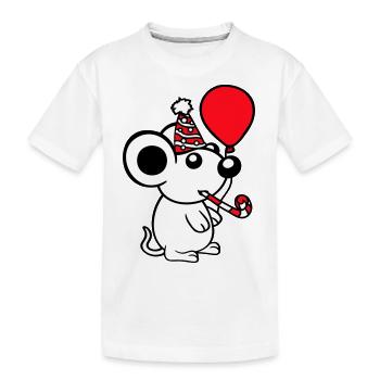 Mouse Birthday Party Birthday Party Party Hat - Kids' Premium Organic T-Shirt - white - Front