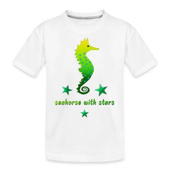 Hippocampe vert avec astérisque - T-shirt bio Premium Enfant - blanc - Devant