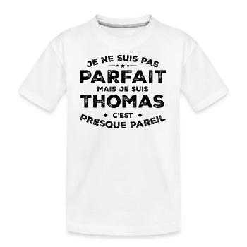 Thomas Un Prénom, Une Attitude L’Humour Thomas - T-shirt bio Premium Enfant - blanc - Devant