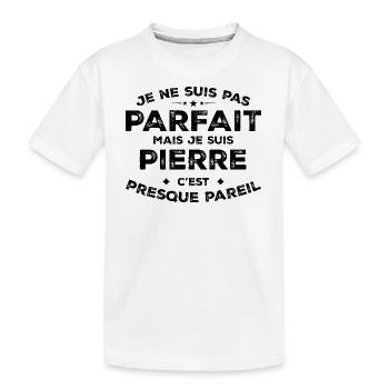 Pierre Un Prénom, Une Attitude L’Humour Pierre - T-shirt bio Premium Enfant - blanc - Devant