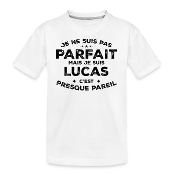 Lucas Un Prénom, Une Attitude L’Humour Lucas - T-shirt bio Premium Enfant - blanc - Devant
