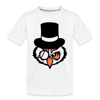 Sir hibou chapeau haut de forme monocle verres riches M. - T-shirt bio Premium Enfant - blanc - Devant