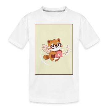Renard mignon avec des ailes et un paquet – Style Anime ! - T-shirt bio Premium Enfant - blanc - Devant