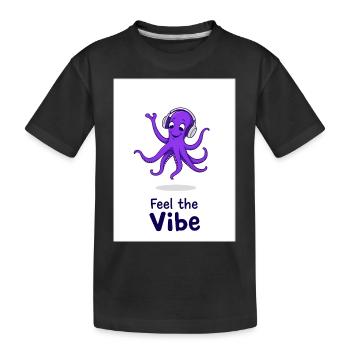 Ressentez l’ambiance : Octopus with Headphones Motiv ! - T-shirt bio Premium Enfant - noir - Devant