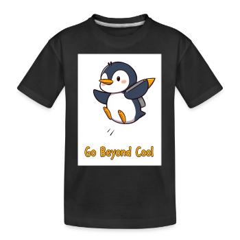 Design de pingouin - allez au-delà du motif cool - mignon ! - T-shirt bio Premium Enfant - noir - Devant