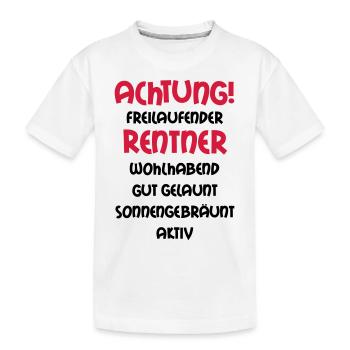 Warning freewheeling retirees, wealthy, well- - Kids' Premium Organic T-Shirt - white - Front