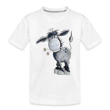 Knuffiger Esel - Kinder Premium Bio T-Shirt - Weiß - Vorne