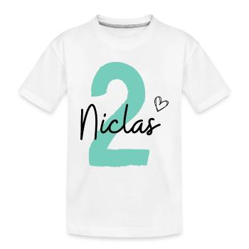 Niclas 2 - Kinder Premium Bio T-Shirt - Weiß - Vorne