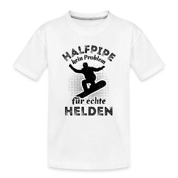 Snowboard, Halfpipe, Wintersport, echte Helden - Kinder Premium Bio T-Shirt - Weiß - Vorne