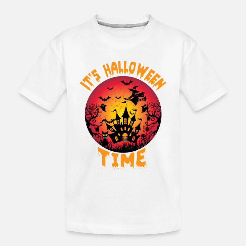 C’est l’heure d’Halloween Design - T-shirt bio Premium Enfant - blanc