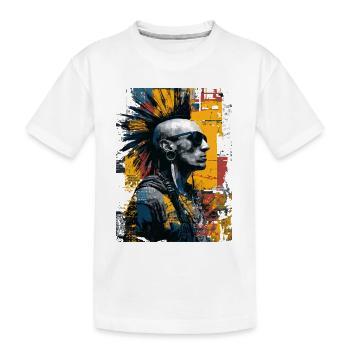 Portrait punk avec art urbain mohawk - T-shirt bio Premium Enfant - blanc - Devant