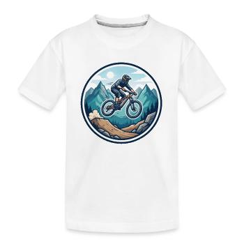 Autocollant VTT Adventure Mountain Adventure - T-shirt bio Premium Enfant - blanc - Devant