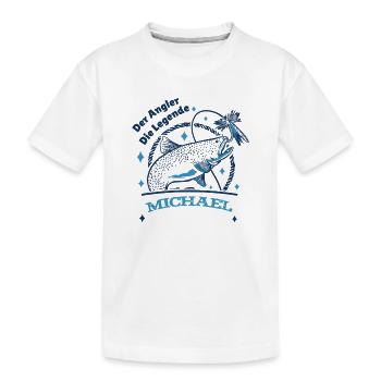 Der Angler die Legende Michael - Kinder Premium Bio T-Shirt - Weiß - Vorne