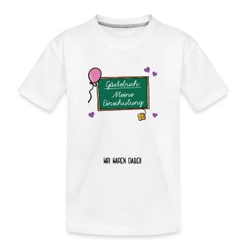 Gästebuch Meine Einschulung Schulbeginn Schulstart - Kinder Premium Bio T-Shirt - Weiß - Vorne
