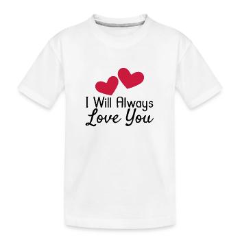 love you - Kids' Premium Organic T-Shirt - white - Front