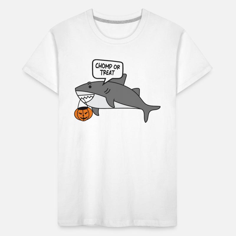 Halloween süßer Hai, Chomp oder Leckerbissen Kinder Premium Bio T-Shirt