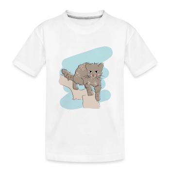 Design illustré avec wildcat - T-shirt bio Premium Enfant - blanc - Devant