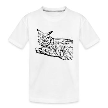 chat noir chat chaton doux cadeau de Noël - T-shirt bio Premium Enfant - blanc - Devant