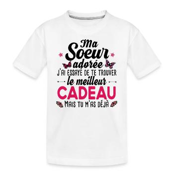 Soeur Grande Sœur Petite Cadeau Girly - T-shirt bio Premium Enfant - blanc - Devant