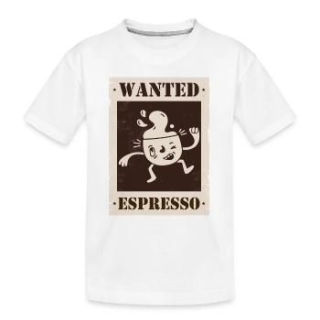 Wanted Espresso - Kids' Premium Organic T-Shirt - white - Front