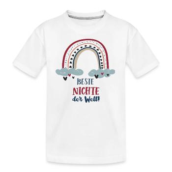 Beste Nichte Outfit Regenbogen Nichten Patenkinder - Kinder Premium Bio T-Shirt - Weiß - Vorne