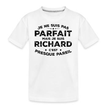 Richard Ein Vorname, eine Haltung Humor Richard - Kinder Premium Bio T-Shirt - Weiß - Vorne