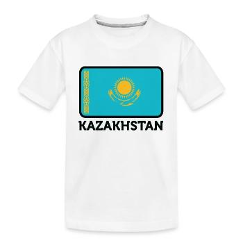 Drapeau national du Kazakhstan - T-shirt bio Premium Enfant - blanc - Devant