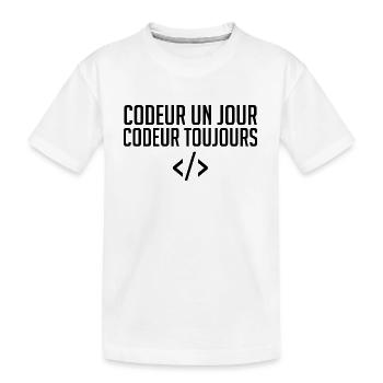 Codeur Un Jour, Codeur Toujours - T-shirt bio Premium Enfant - blanc - Devant