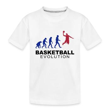 Basketball evolution - Kinder Premium Bio T-Shirt - Weiß - Vorne