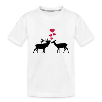 Hirsch - Kinder Premium Bio T-Shirt - Weiß - Vorne