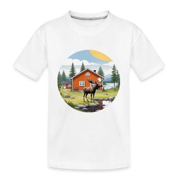 Nature Vie Suède Logo Orignal Blog Maison Nature - T-shirt bio Premium Enfant - blanc - Devant
