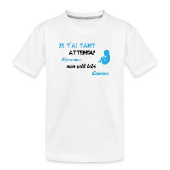 Je t ai tant attendu GARCON BLU BLK - T-shirt bio Premium Enfant - blanc - Devant