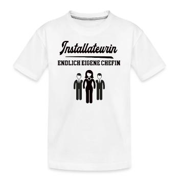 Installateurin Chefin Selbstständigkeit Firma - Kinder Premium Bio T-Shirt - Weiß - Vorne