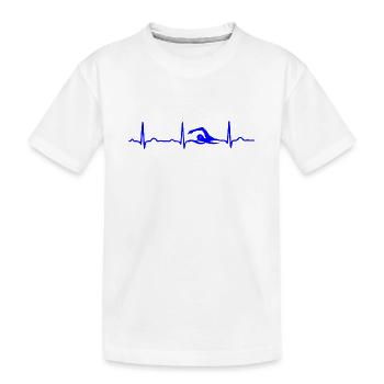 ECG HEARTBEAT NAGEURS Bleu - T-shirt bio Premium Enfant - blanc - Devant