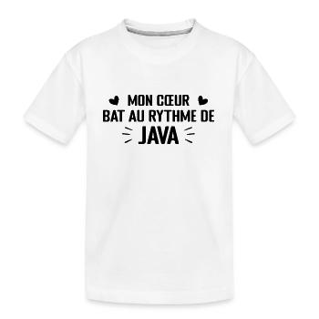 Mon Cœur Bat Au Rythme De Java - T-shirt bio Premium Enfant - blanc - Devant