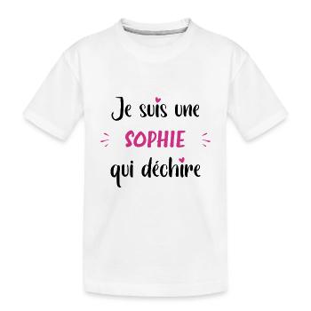 Je suis une sophie qui déchire - T-shirt bio Premium Enfant - blanc - Devant