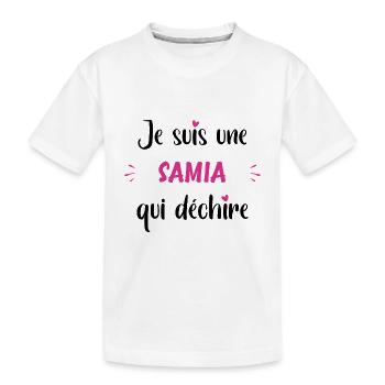Je suis une samia qui déchire - T-shirt bio Premium Enfant - blanc - Devant