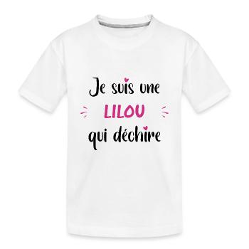 Je suis une lilou qui déchire - T-shirt bio Premium Enfant - blanc - Devant