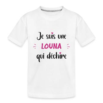 Je suis une louna qui déchire - T-shirt bio Premium Enfant - blanc - Devant