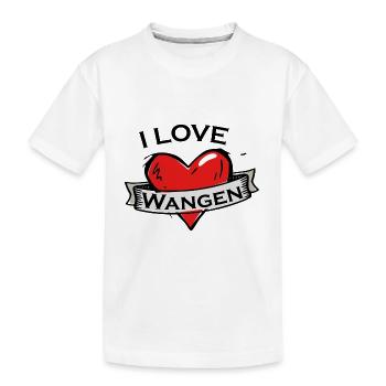 Wangen - Ich liebe Stadtnamen in Tattoo Stil - Kinder Premium Bio T-Shirt - Weiß - Vorne